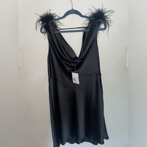 Feather Trim Slip Dress, Size 0X, Forever21, NWT